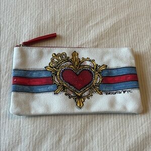 Brighton Heart Motif Pouch with Red and Blue Accents